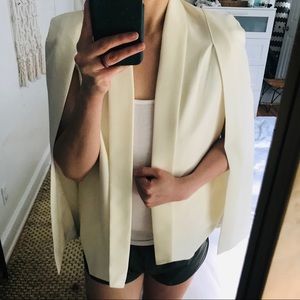 Who What Wear off white cape blazer